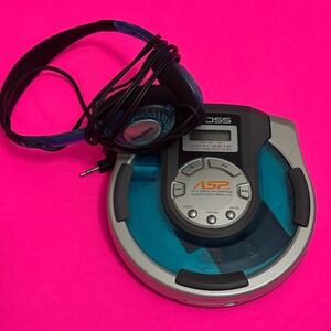 Koss CDP1740A Portable CD Player - Silver & Turquoise - w/ Original Headphones
